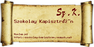 Szokolay Kapisztrán névjegykártya